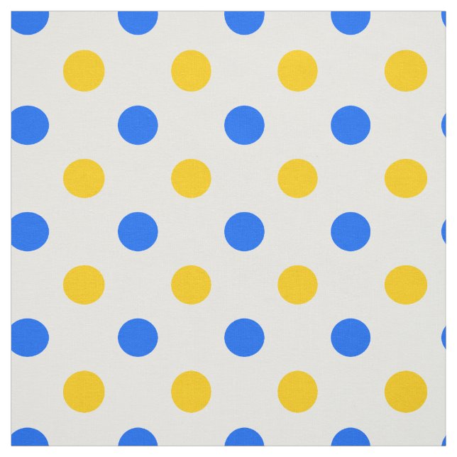 Weiß Blau Gelb Punkte Design  Stoff (Muster)
