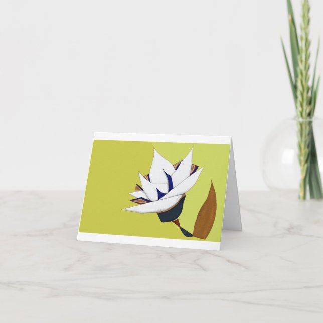 WEISS, BLAU, GOLD LOTUS DANKESKARTE (Vorderseite)