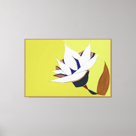 WEISS, BLAU, GOLD LOTUS LEINWANDDRUCK