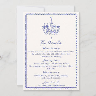 Weiß blau, handgezogene Gehäusekarte Save The Date