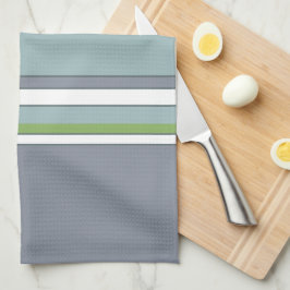 Weiß Blau und Grau Geschirrtuch