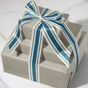 Weiß-blaue Ticking-Tape-Schleife Ripsband