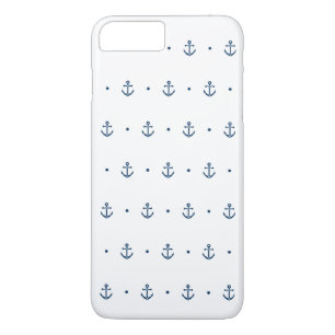 Weiß Blaues Anker Muster Nautilus Case-Mate iPhone Hülle