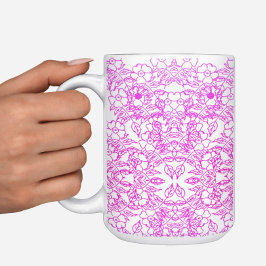 Weiß Botanisch rosa Bläschen Dekoration Kaffeetasse