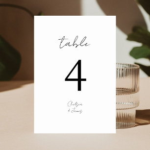 Weiß Chic B&W Minimalistisch Wedding Tischnummer