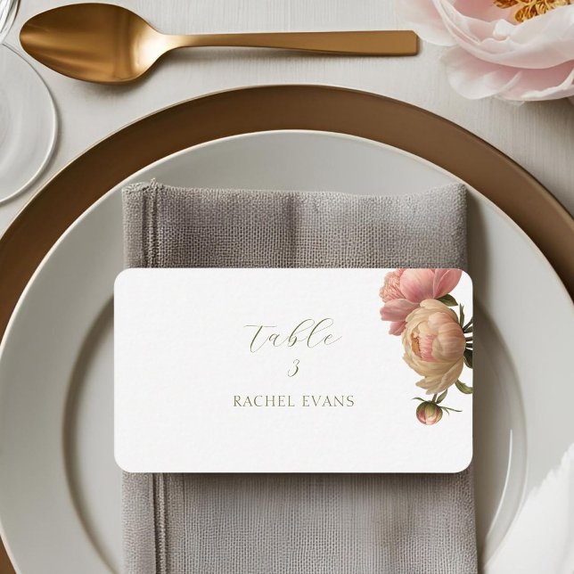 Weiß | Chic Blush Rose Hochzeit Platzkarten (Von Creator hochgeladen)