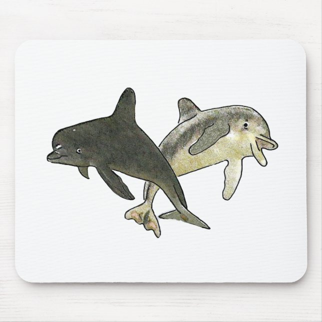 Weiß der Delphin-2 b die MUSEUM Zazzle Geschenke Mousepad (Vorne)