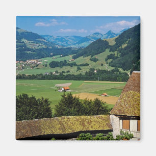 Weiß der geblühte Hof von Gruyere-Schloss flo Magnet