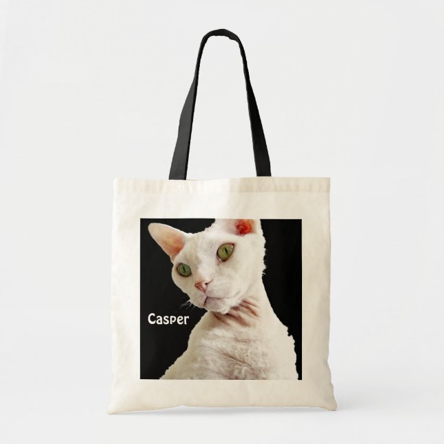 Weiß-Devons Rex der Taschen-| Katze Casper Tragetasche (Vorne)