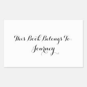 Weiß "dieses Buch gehört " Rechteckiger Aufkleber