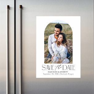 Weiß   Einfaches modernes Foto Save the Date Magneteinladung