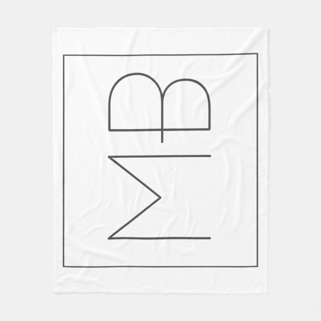 Weiß elegant Einzigartig Mit Monogramm Fleecedecke (Vorderseite)