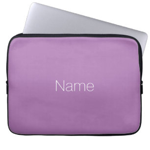 Weiß, elegant, Name oder Textlavender anpassen Laptopschutzhülle