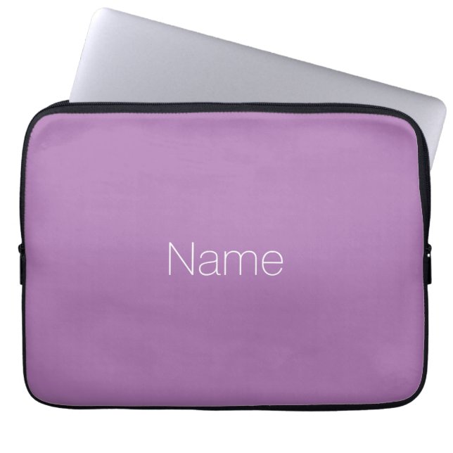 Weiß, elegant, Name oder Textlavender anpassen Laptopschutzhülle (Vorderseite)