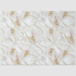 Weiß-Elfenbeinsilk und Elfenbeinmeisterpearls Seidenpapier