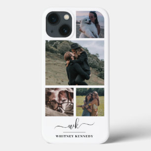 Weiß Erstellen Sie Ihr eigenes 4-Collage Monogramm Case-Mate iPhone Hülle