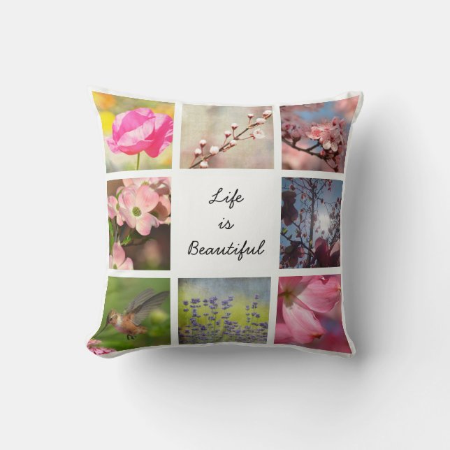 Weiß erstellen Sie Ihre eigene FotoCollage Kissen (Vorderseite)