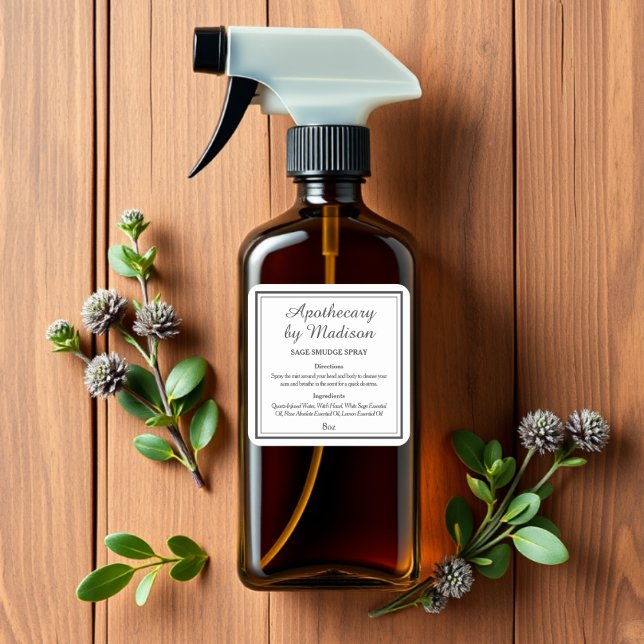 Weiß | Etikett der Flaschenetiketten für die Flasc Quadratischer Aufkleber (Von Creator hochgeladen)