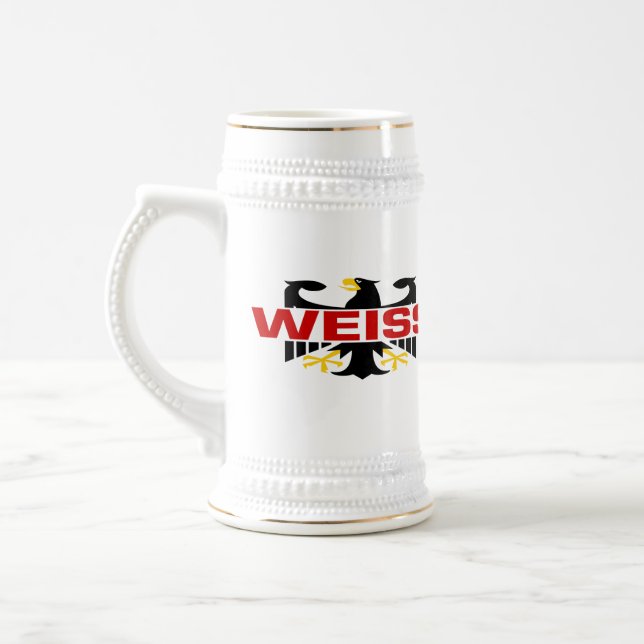 Weiss Familienname Bierglas (Links)