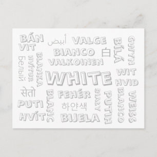 Weiß - Farbsprachen auf Postkarten