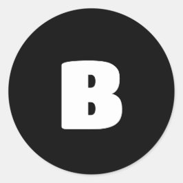 Weiß fett zuerst auf schwarz runder aufkleber