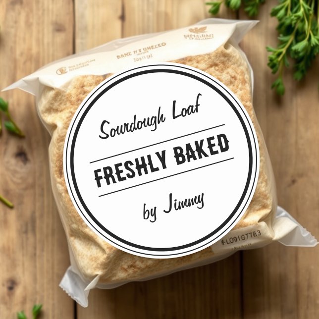 Weiß | Freshly Baklet by Runder Aufkleber (Von Creator hochgeladen)