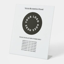Weiß fügen Sie Ihren eigenen Text und Ihr Logo hin Sockelschild