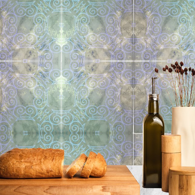 weiß gekalkt Vintage Verzierte Antike Fliese (Von Creator hochgeladen)