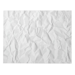 Weiß geknitterte Papierbeschaffenheit Notizblock