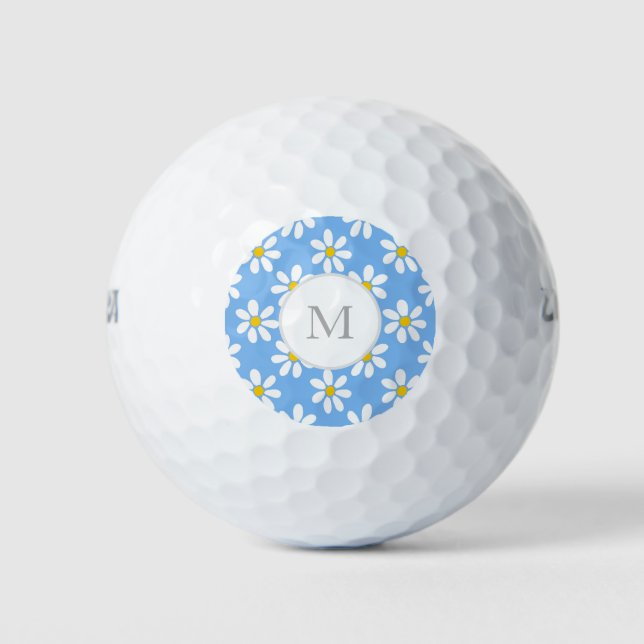 Weiß-Gelb-Daisy-Muster Golfball (Vorderseite)