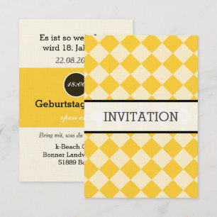 weiß, gelb, schwarz einladung