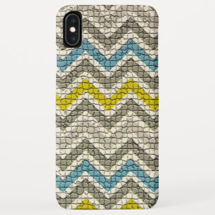 WEISS GELBEN, GRAU BLAU MOSAIC CHEVRONS iPhone XS MAX HÜLLE