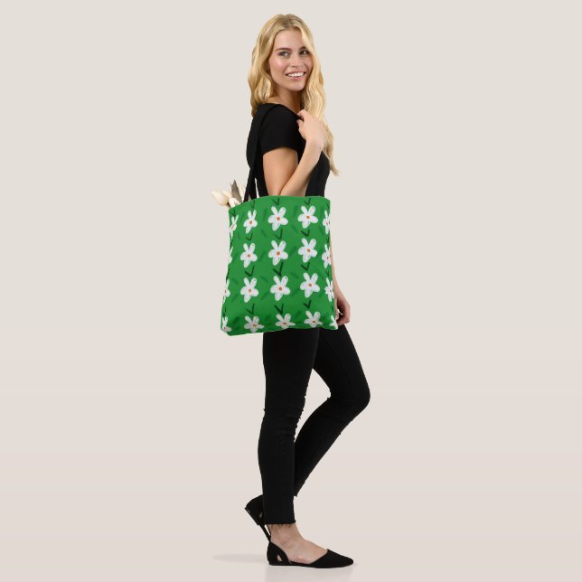 Weiß Gezeichnet Blumenmuster Blume Art Pattern Aes (Am Model)