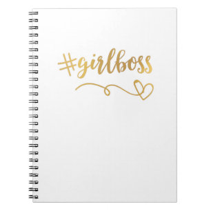 Weiß + Gold#girlboss Notizbuch/Zeitschrift Notizblock
