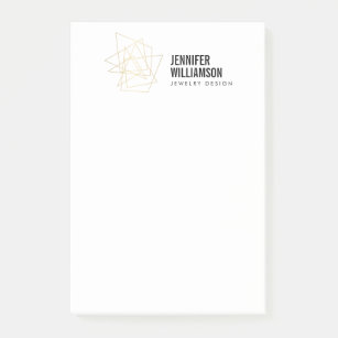 Weiß/Gold-Logo für abstrakte geometrische Architek Post-it Klebezettel
