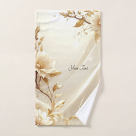 Weiß-goldene Blumengesteck-Handtuch-Set Badhandtuch Set
