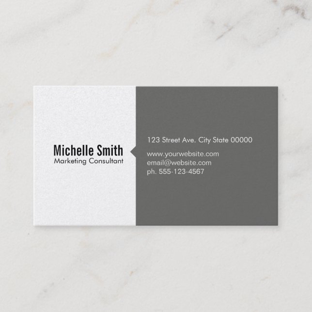 Weiß & Grau auf Gold Visitenkarte (Vorderseite)