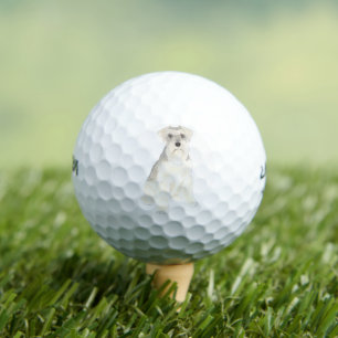 Weiß & Grau Schnauzer Golfball