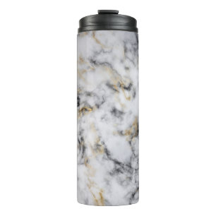 Weiß Grau Schwarz Gold Rauch Marmor Thermo Tumbler Thermosbecher