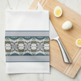 Weiß, Grau und Blau Geschirrtuch