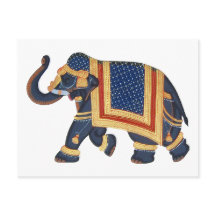 Weiß-graues Gold Rot Elephant India Style