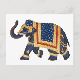 Weiß-graues Gold Rot Elephant India Style Postkarte