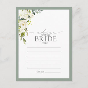 Weiß graugrüner Blumenberater zur Braut Postkarte