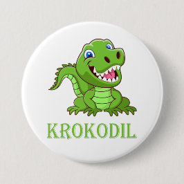 weiß grün Krokodil Cartoon Button