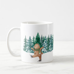 weiß grüne Aquarell-Wrap-around-Waldgrün Kaffeetasse