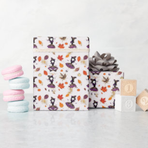 Weiß Halloween Kleine Hexe Geschenkpapier