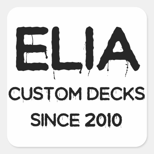 Weiß-Hauptlogo Quadratischer Aufkleber (Vorderseite)