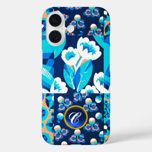 WEISS HAWAII BLUE BLUES BOLD FLORAL GEM MONOGRAM iPhone 16 HÜLLE