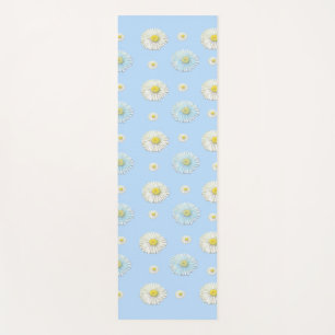 Weiß & hellblau Daisy Muster Yogamatte