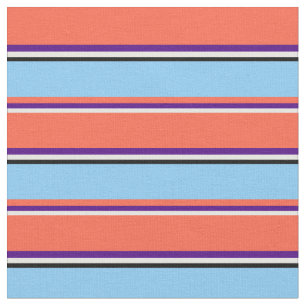 Weiß, Indigo, Rot, Light Sky Blue und Black Stoff